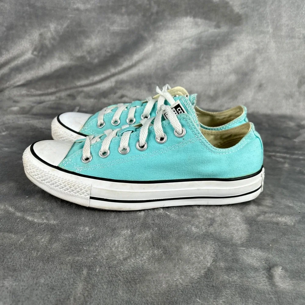Converse Chuck Taylor All Star Low Top Turquoise Aqua Blue Sneakers W 7 M 5 - Picture 9 of 11